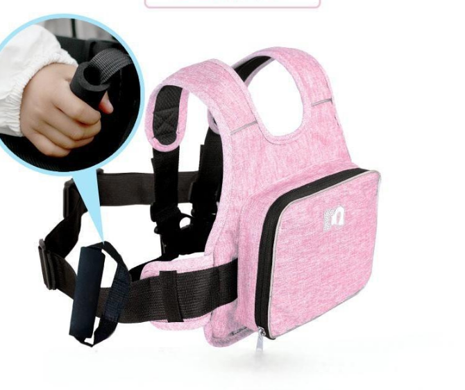 Child Motorcycle Safety Harness Strap Adjustable Passenger Belt with Handles & Storage Pocket Breathable V888-ELOSUNG44649