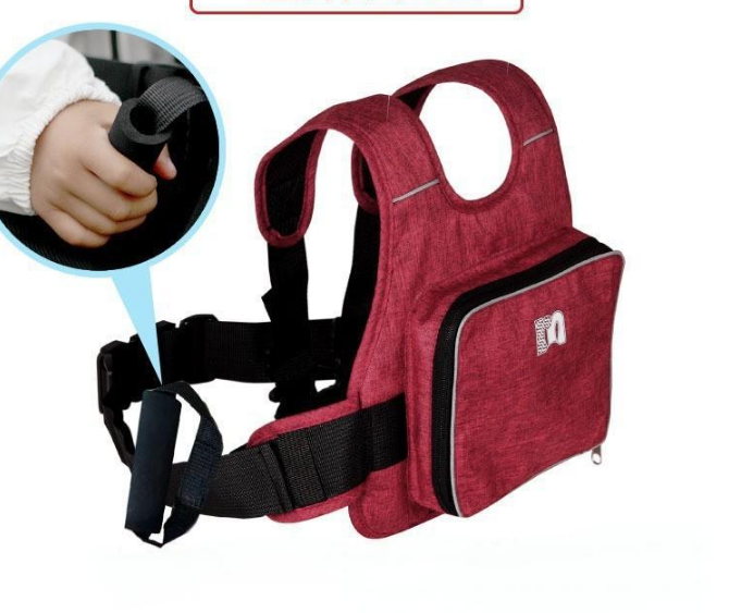 Child Motorcycle Safety Harness Strap Adjustable Passenger Belt with Handles & Storage Pocket Breathable V888-ELOSUNG44650