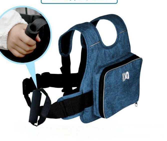 Child Motorcycle Safety Harness Strap Adjustable Passenger Belt with Handles & Storage Pocket Breathable V888-ELOSUNG44651