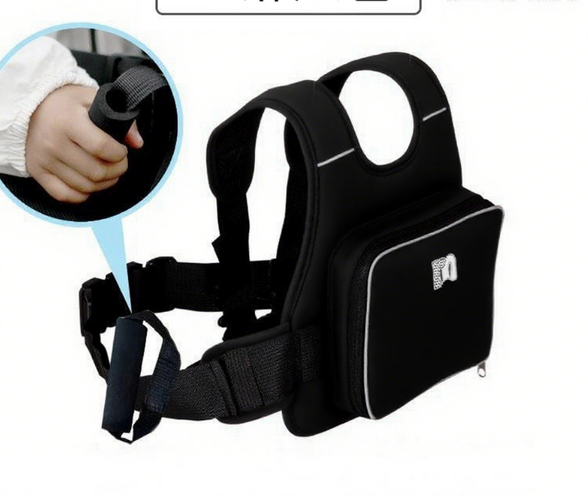 Child Motorcycle Safety Harness Strap Adjustable Passenger Belt with Handles & Storage Pocket Breathable V888-ELOSUNG44653
