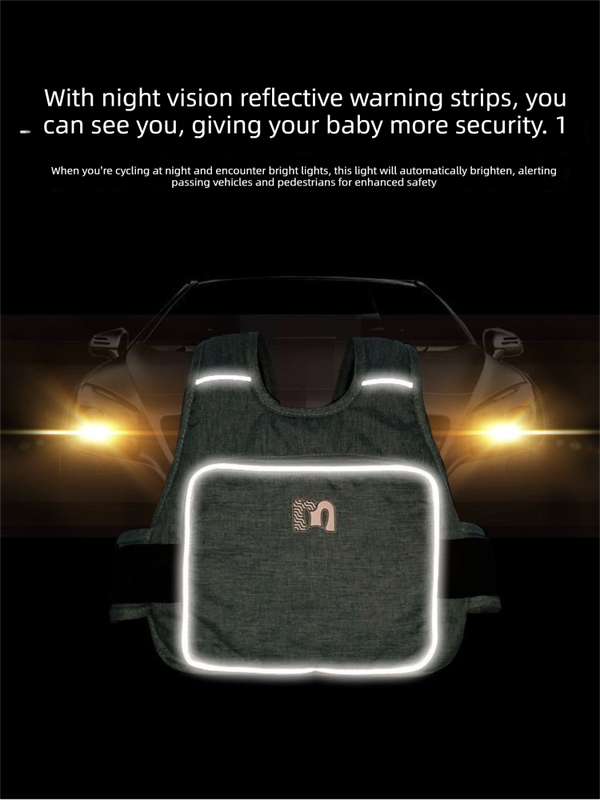 Child Motorcycle Safety Harness Strap Adjustable Passenger Belt with Handles & Storage Pocket Breathable V888-ELOSUNG44653