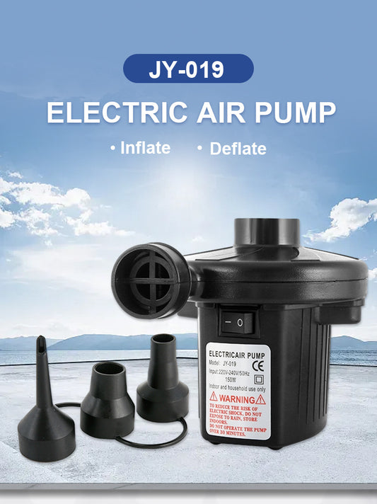 Electric Air Pump AC 220V-240V Portable Quick Inflator Deflator with 3 Nozzles for Air Mattress Pool Floats V888-ELOSUNG44668