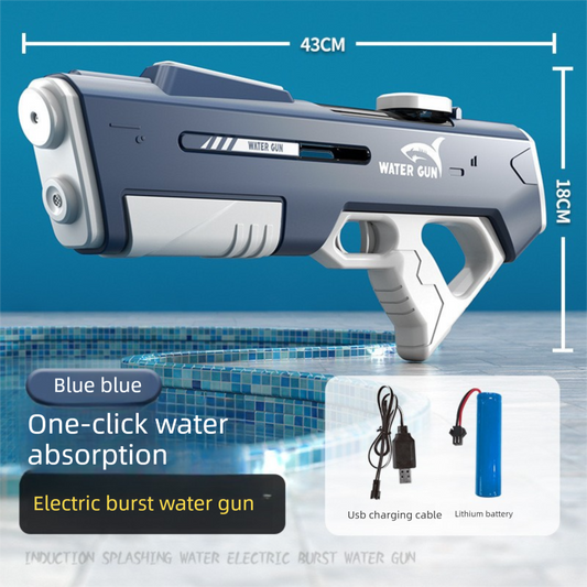 Electric Water Gun Auto Refill 43cm High Pressure Blaster Toy Rechargeable Squirt Soaker for Kids & Adults V888-ELOSUNG44674