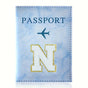 Fashion Initial Letter Passport Holder Stylish Travel Wallet Cover with Alphabet Pattern - Design N V888-ELOSUNG44701