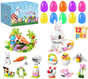 12 PCS Pre-filled Easter Eggs with Mini Building Block Toys - Creative Construction Figures (Bunny, Chick, V888-ELOSUNG44758