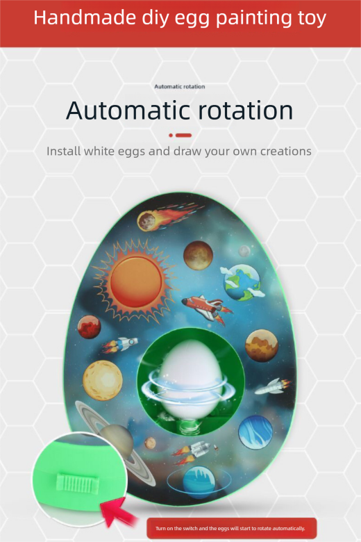 Easter Bunny and Chick Egg Decorating Kit Electric DIY Painting Machine with 8 Markers and 3 Toy Eggs Set V888-ELOSUNG44760