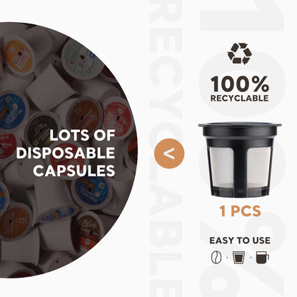 Reusable K-Cup Coffee Pod Filter for Ninja Dual Brew Coffee Makers Triple Hole Capsule Shell UA2227 V888-ELOSUNG44763