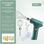 Electric Handheld Egg Whisk and Cream Whipper Set with Egg White Separator J-8 Green Dual-Head Automatic V888-ELOSUNG44768