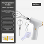 Electric Handheld Egg Whisk and Cream Whipper Set with Egg White Separator J-8 White Dual-Head Automatic V888-ELOSUNG44769