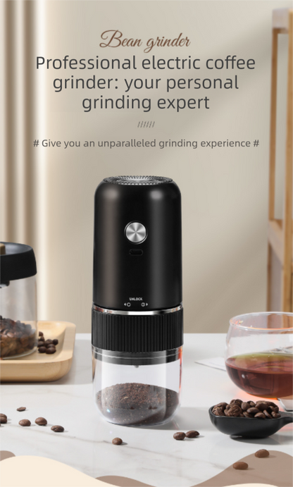 Portable Electric Coffee Grinder Wireless Rechargeable Burr Mill with Cleaning Brush Automatic Bean Grinder V888-ELOSUNG44771