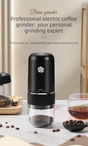 Portable Electric Coffee Grinder Wireless Rechargeable Burr Mill with Cleaning Brush Automatic Bean Grinder V888-ELOSUNG44771