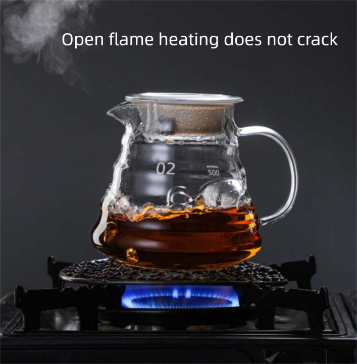 800ml Extra Large Glass Coffee Server - Heat Resistant "Cloud" Pour Over Carafe with Lid - Family Size Drip V888-ELOSUNG44800