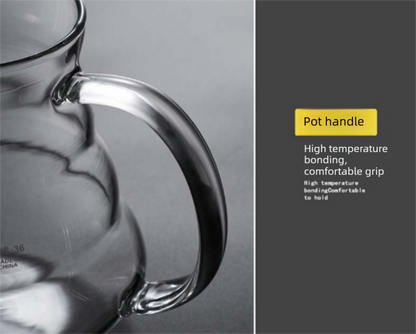 800ml Extra Large Glass Coffee Server - Heat Resistant "Cloud" Pour Over Carafe with Lid - Family Size Drip V888-ELOSUNG44800