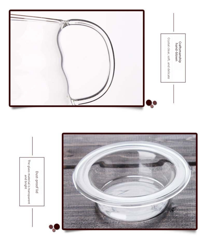 800ml Extra Large Glass Coffee Server - Heat Resistant "Cloud" Pour Over Carafe with Lid - Family Size Drip V888-ELOSUNG44800