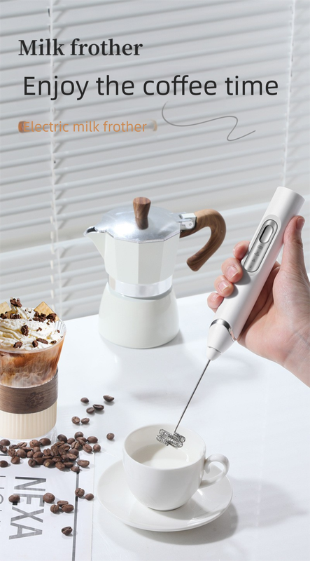 Rechargeable Electric Milk Frother Handheld - 3 Speed Adjustable Foam Maker with 2 Stainless Steel Whisks - V888-ELOSUNG44806