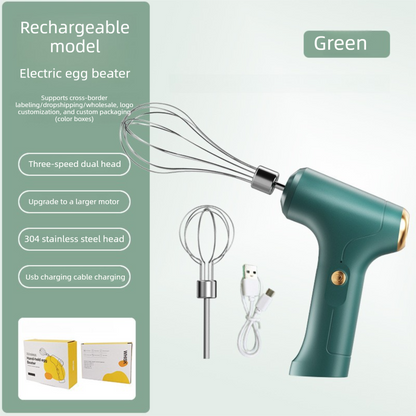 Cordless Electric Hand Mixer - Rechargeable 3-Speed Egg Beater & Cream Whisk - Lightweight Self-Standing V888-ELOSUNG44814
