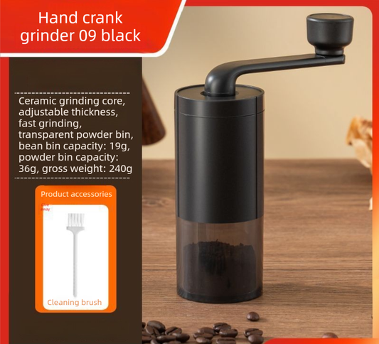 Manual Hand-Crank Coffee Grinder Precision Burr Mill with Adjustable Settings and Cleaning Brush MDJ-09 Matte V888-ELOSUNG44818