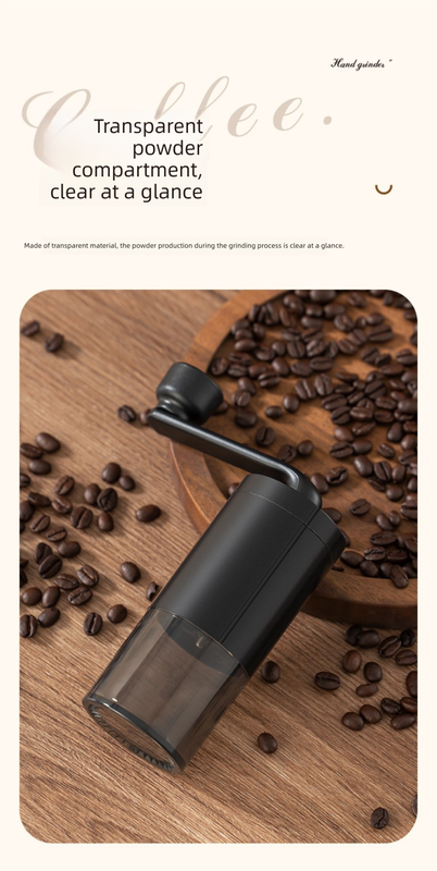 Manual Hand-Crank Coffee Grinder Precision Burr Mill with Adjustable Settings and Cleaning Brush MDJ-09 Matte V888-ELOSUNG44818