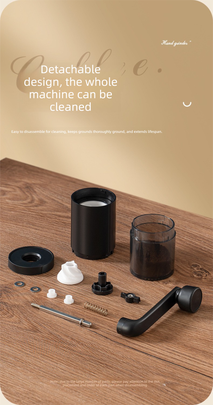 Manual Hand-Crank Coffee Grinder Precision Burr Mill with Adjustable Settings and Cleaning Brush MDJ-09 Matte V888-ELOSUNG44818