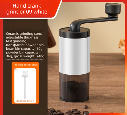 Manual Hand-Crank Coffee Grinder Precision Burr Mill with Adjustable Settings and Cleaning Brush MDJ-09 Matte V888-ELOSUNG44819