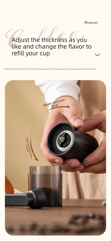 MDJ-22 Manual Hand-Crank Coffee Grinder Precision Burr Mill with Adjustable Settings - New Value Edition V888-ELOSUNG44820