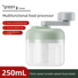 Manual Garlic Chopper & Food Processor 250ml Portable 3-Speed Hand-Crank Mincer - Green Large Capacity Edition V888-ELOSUNG44823