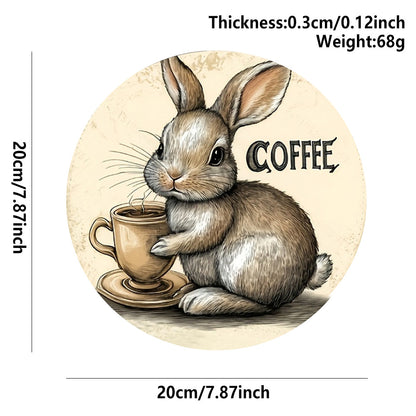 3 PCS Easter Wooden Hanging Signs Round Wall Decor Bunny and Egg Designs 20cm Front Door Plaque V888-ELOSUNG44839