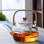 1000ml Heat Resistant Glass Teapot with Bamboo Handle and Glass Infuser Loose Leaf Tea Maker for Home V888-ELOSUNG44873