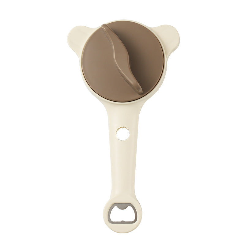 4-in-1 Adjustable Jar Opener Multi-Functional Bottle Lid Remover Labor-Saving Kitchen Tool Khaki V888-ELOSUNG44900