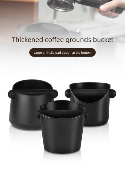 Compact Espresso Knock Box Angled Coffee Grounds Waste Bin with Anti-Slip Base and Rubber Bar for Home V888-ELOSUNG44911