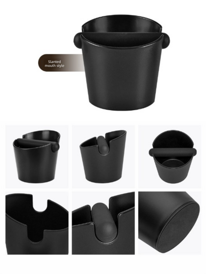 Compact Espresso Knock Box Angled Coffee Grounds Waste Bin with Anti-Slip Base and Rubber Bar for Home V888-ELOSUNG44911
