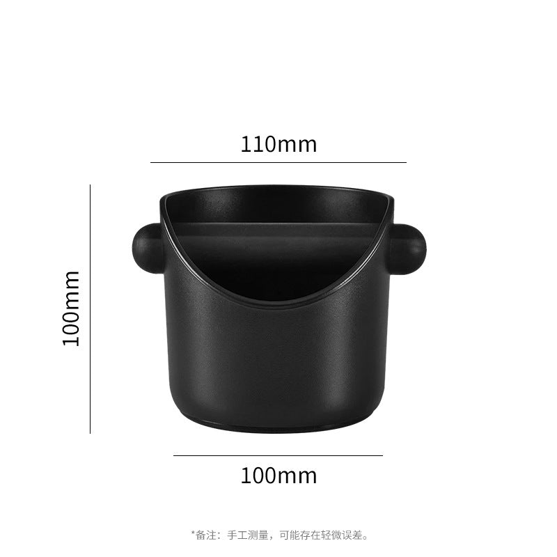 Compact Flat Mouth Espresso Knock Box Coffee Grounds Waste Bin with Anti-Slip Base and Rubber Bar for Home V888-ELOSUNG44912