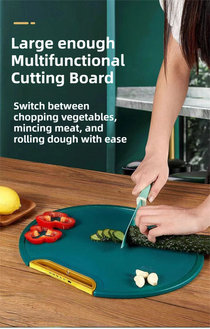 35X35CM Thickened Circular Standable Cutting Board - Food-Grade Double-Sided Kitchen Board with Space-Saving V888-ELOSUNG45000