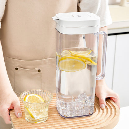 White 2000ML Leak-Proof Flip-Top Cool Water Pitcher for Refrige Door - Cold/Heat-Resistant Stylish Iced Tea V888-ELOSUNG45010