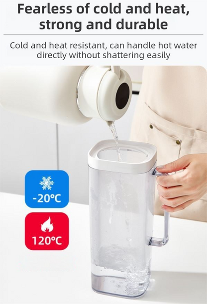 Black 2000ML Leak-Proof Flip-Top Cool Water Pitcher for Refrige Door - Cold/Heat-Resistant Stylish Iced Tea V888-ELOSUNG45011
