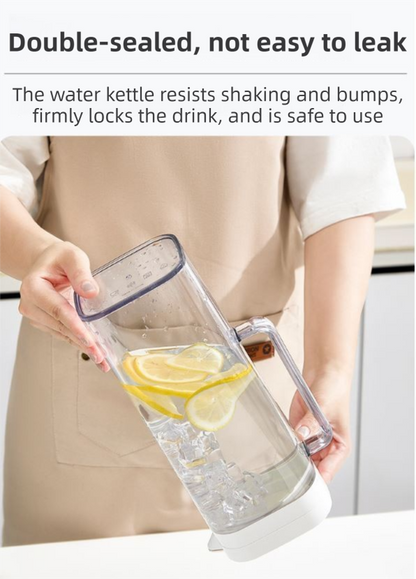 Black 2000ML Leak-Proof Flip-Top Cool Water Pitcher for Refrige Door - Cold/Heat-Resistant Stylish Iced Tea V888-ELOSUNG45011
