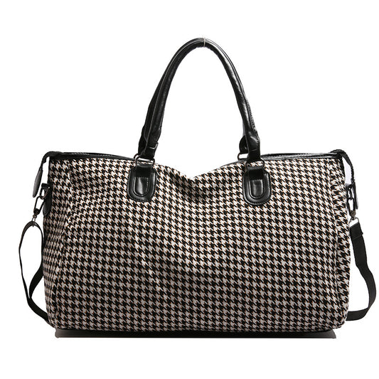Black Large Capacity Knitted Travel Bag with Shoe-Zone - Weekend Overnight & Carry-on Gym Bag V888-ELOSUNG45033