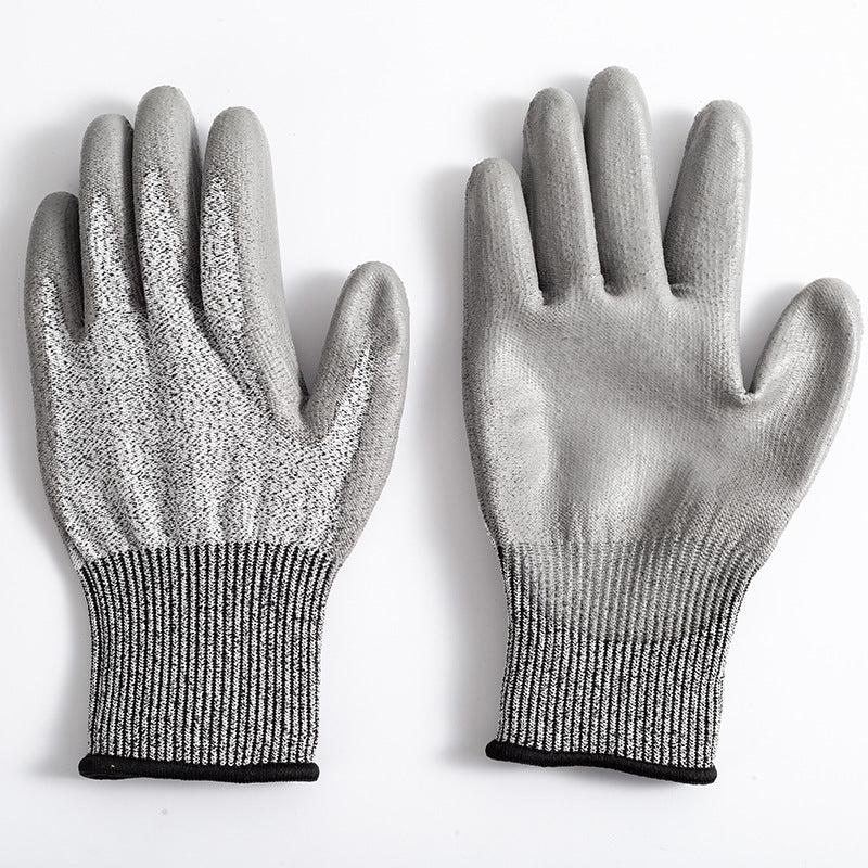 2-Pair Grey Level 5 Cut Resistant Work Glove - Anti-Abrasion & Anti-Puncture Protective Gloves (XL Size) V888-ELOSUNG45069