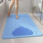 Blue Eco-Friendly Bath Mat with Massage Points - Anti-Slip Suction Cup Safety Bathroom Rug (M Size 75.5X44x2 V888-ELOSUNG45071