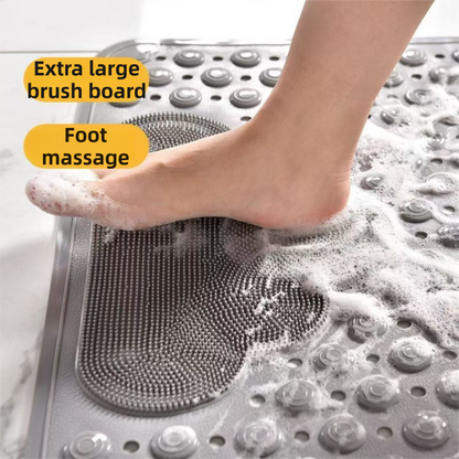 Pink Eco-Friendly Bath Mat with Massage Points - Anti-Slip Suction Cup Safety Bathroom Rug (M Size 75.5X44x2 V888-ELOSUNG45089
