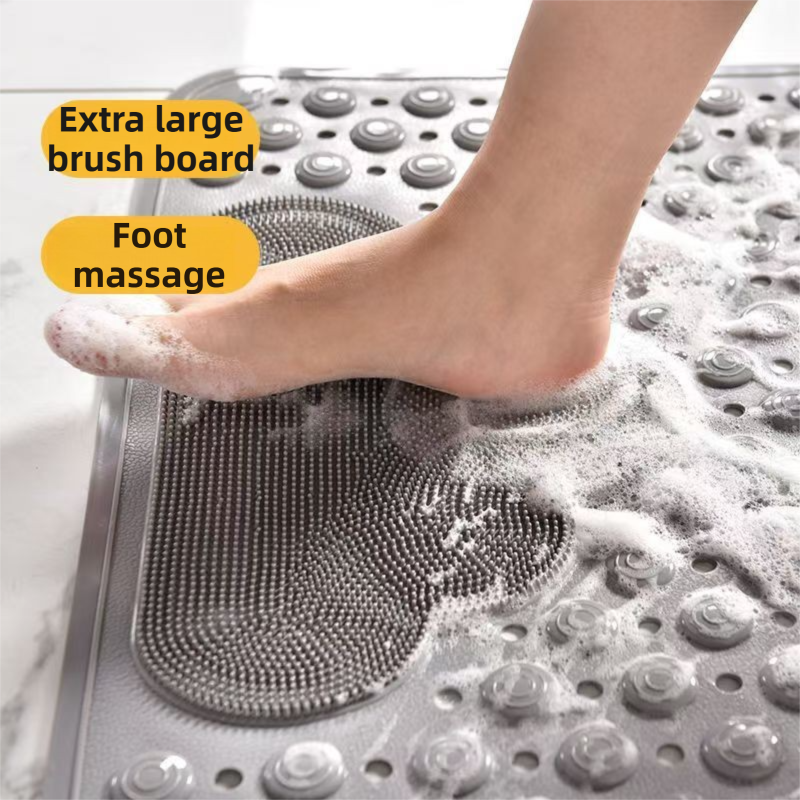2-Pack Pink Eco-Friendly Bath Mat with Massage Points - Anti-Slip Suction Cup Safety Bathroom Rug (M Size V888-ELOSUNG45092
