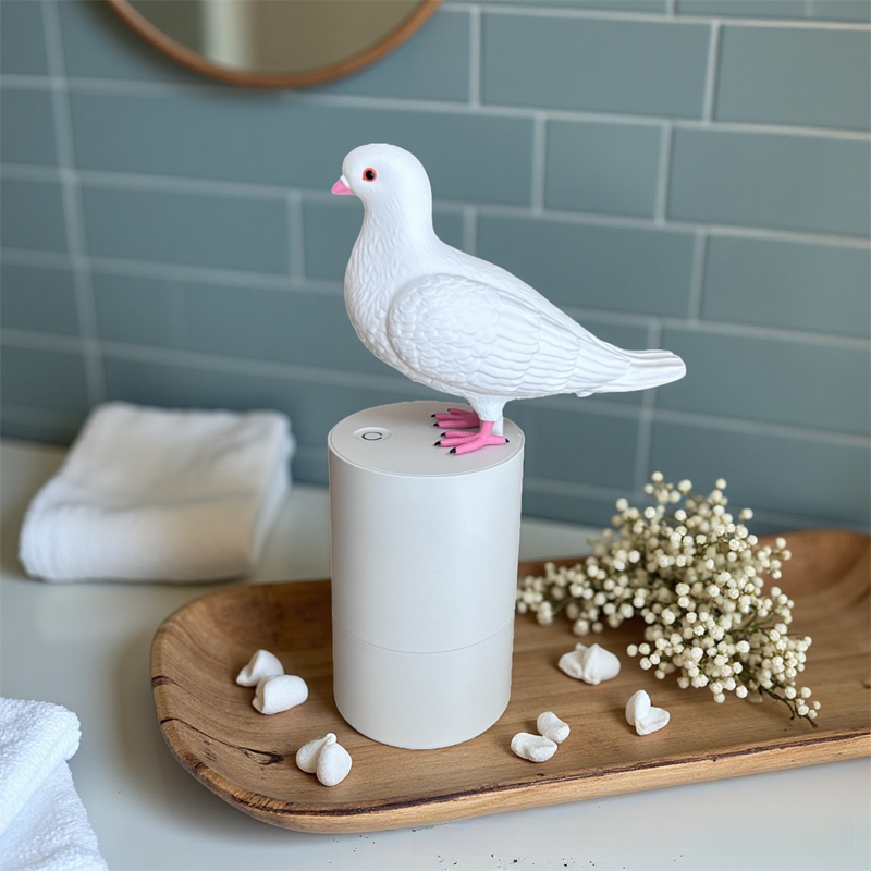 Adorable White Pigeon Smart Motion Sensor Foam Pump - Touchless Hand Washer with Anti-Glare Technology for V888-ELOSUNG45094