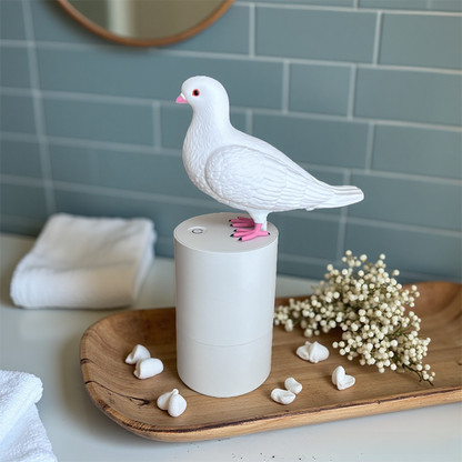 Adorable White Pigeon Smart Motion Sensor Foam Pump - Touchless Hand Washer with Anti-Glare Technology for V888-ELOSUNG45094