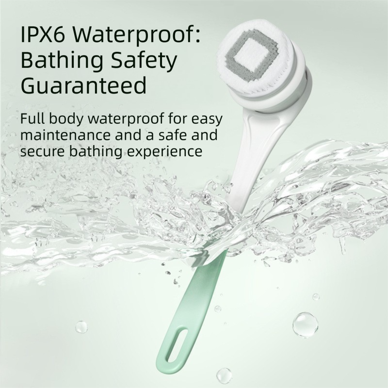 Pink Electric 360 degreesRotating Shower Brush with Long Handle for Back Scrubbing(43CM) - IPX7 Waterproof & V888-ELOSUNG45097
