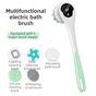 Green Electric 360 degreesRotating Shower Brush with Long Handle for Back Scrubbing(43CM) - IPX7 Waterproof & V888-ELOSUNG45098