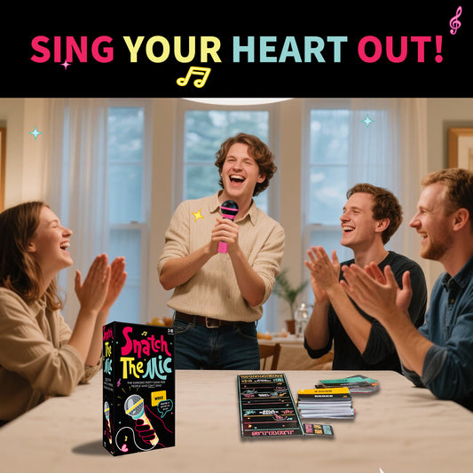 Grab The Mic Music-Party Game - High-Energy Family & Social Interactive Game for All Ages V888-ELOSUNG45129