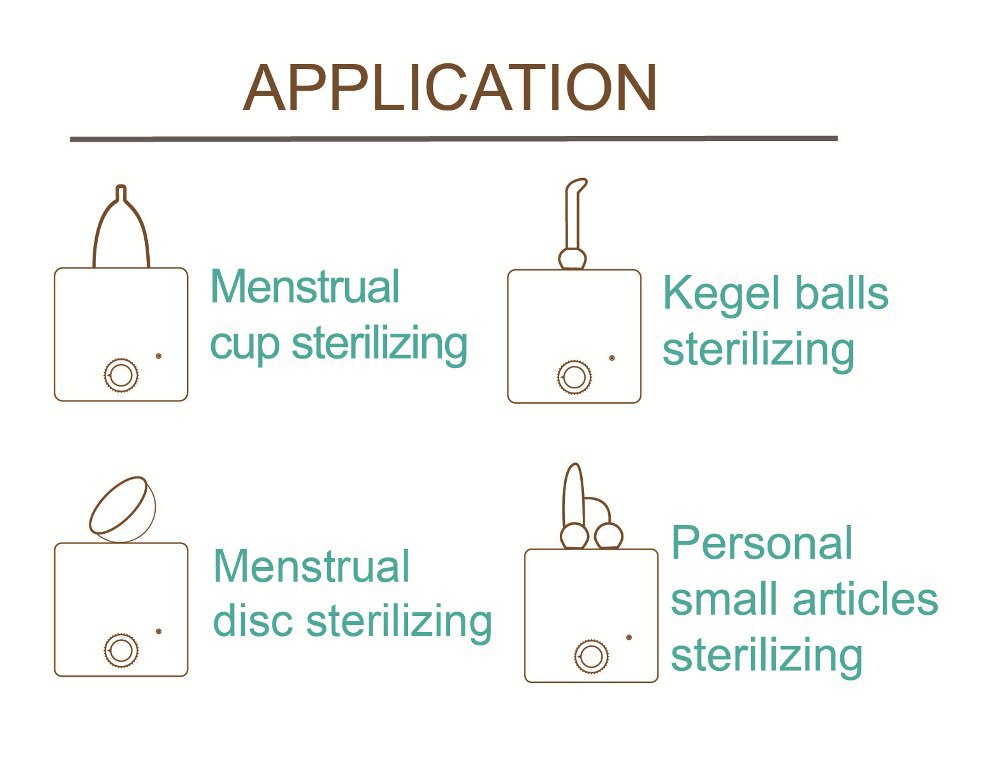 Pink Portable 2-in-1 High-Temperature Steam & Boiling Sterilizer for Silicone Period Cups - Automatic V888-ELOSUNG45134