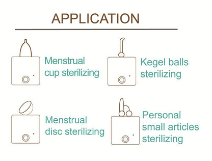Pink Portable 2-in-1 High-Temperature Steam & Boiling Sterilizer for Silicone Period Cups - Automatic V888-ELOSUNG45134
