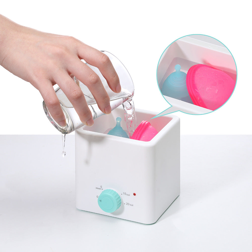 Orange Portable 2-in-1 High-Temperature Steam & Boiling Sterilizer for Silicone Period Cups - Automatic V888-ELOSUNG45135