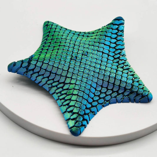 Laser Green 3D-Printed Articulated Starfish Fidget Toy for Stress Relief - Eco-Friendly 12cm Sensory Toy for V888-ELOSUNG45136